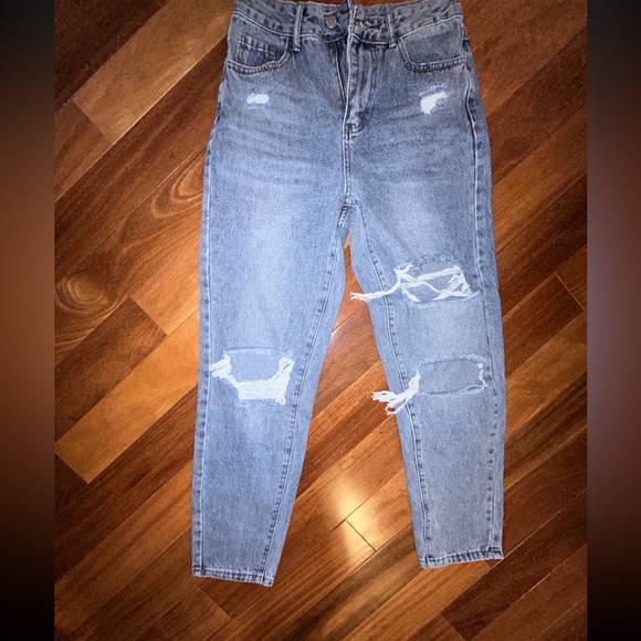 Light Blue Wash Ripped Jeans - Picture 2 of 4